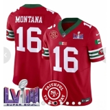 Men's San Francisco 49ers #16 Joe Montana Red 2023 F U S E And Faithful To The Bay Stitched Football Jersey