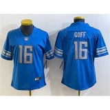 Women's Detroit Lions #16 Jared Goff Blue Vapor Limited Stitched Football Jersey