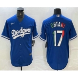 Men's Los Angeles Dodgers #17 Shohei Ohtani Mexico Blue Cool Base Stitched Jerseys