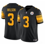 Men's Pittsburgh Steelers #3 Russell Wilson Black 2024 F.U.S.E.Color Rush Limited Football Stitched Jersey