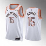 Men's San Antonio Spurs #15 Jamaree Bouyea White 2023-24 City Edition Stitched Basketball Jersey