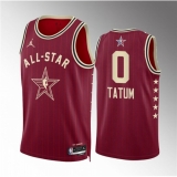 Men's 2024 All-Star #0 Jayson Tatum Crimson Stitched Basketball Jersey