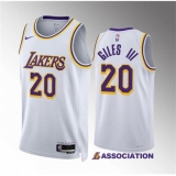 Men's Los Angeles Lakers #20 Harry Giles Iii White Association Edition Stitched Basketball Jersey