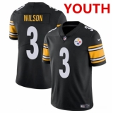Youth Pittsburgh Steelers #3 Russell Wilson Black Vapor Untouchable Limited Football Stitched Jersey