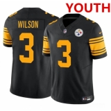 Youth Pittsburgh Steelers #3 Russell Wilson Black 2023 F.U.S.E. Color Rush Limited Football Stitched Jersey