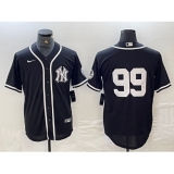 Men's New York Yankees #99 Aaron Judge No Name Black White Cool Base Stitched Jersey