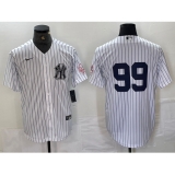 Men's New York Yankees #99 Aaron Judge White With 2024 Cool Base Stitched Jersey