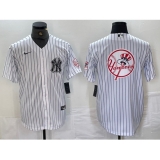 Men's New York Yankees Big Logo White With 2024 Cool Base Stitched Jersey