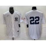 Men's New York Yankees #22 Juan Soto White With 2024 Cool Base Stitched Jersey