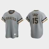 Men's Pittsburgh Pirates #15 Oneil Cruz Nike Gray Pullover Cooperstown Collection Jersey