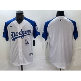 Men's Los Angeles Dodgers Blank White Blue Fashion Stitched Cool Base Limited Jersey