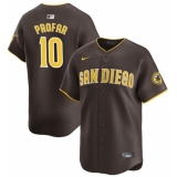 Men's San Diego Padres #10 Jurickson Profar Brown 2024 Away Limited Baseball Stitched Jersey