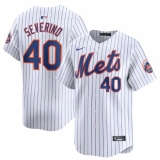 Men's New York Mets #40 Luis Severino White 2024 Home Limited Stitched Baseball Jersey