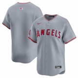 Men's Los Angeles Angels Blank Gray Away Limited Baseball Stitched Jersey