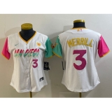 Women's San Diego Padres #3 Jackson Merrill Number White Heart 2024 City Connect Cool Base Stitched Jersey