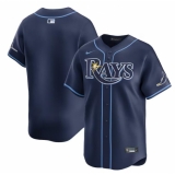 Men's Tampa Bay Rays Blank Navy Away Limited Stitched Baseball Jersey