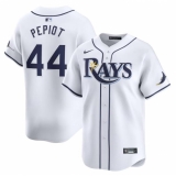Men's Tampa Bay Rays #44 Ryan Pepiot White Home Limited Stitched Baseball Jersey