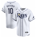 Men's Tampa Bay Rays #10 Amed Rosario White Home Limited Stitched Baseball Jersey