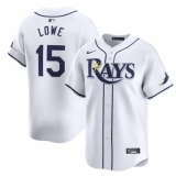 Men's Tampa Bay Rays #15 Josh Lowe White Home Limited Stitched Baseball Jersey