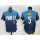 Men's Philadelphia Phillies #5 Bryson Stott Blue 2024 City Player Number Cool Base Stitched Jerseys