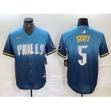Men's Philadelphia Phillies #5 Bryson Stott Blue 2024 City Cool Base Stitched Jersey