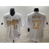 Men's Los Angeles Dodgers #17 Shohei Ohtani Number White 2022 All Star Stitched Cool Base Nike Jerseys