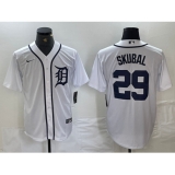 Men's Detroit Tigers #29 Tarik Skubal White Cool Base Stitched Jersey