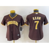 Youth San Diego Padres #7 Ha Seong Kim Brown Stitched Cool Base Nike Jersey