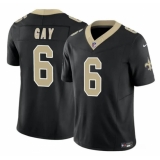 Men's New Orleans Saints #6 Willie Gay Black 2023 F.U.S.E. Vapor Limited Football Stitched Jersey