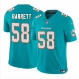 Men's Miami Dolphins #58 Shaquil Barrett Aqua 2023 F.U.S.E Vapor Limited Football Stitched Jersey