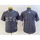 Youth New York Mets Blank Gray 2024 City Connect Cool Base Stitched Jersey