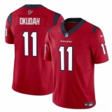 Men's Houston Texans #11 Jeff Okudah Red 2024 F.U.S.E. Vapor Untouchable Football Stitched Jersey